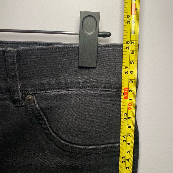 Spanx Women's size Medium Straight Leg Pants Vintage Black Ankle Denim Preppy - Picture 8 of 11